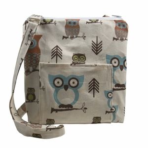 Cross body Bag, zippered, adjustable strap owls.